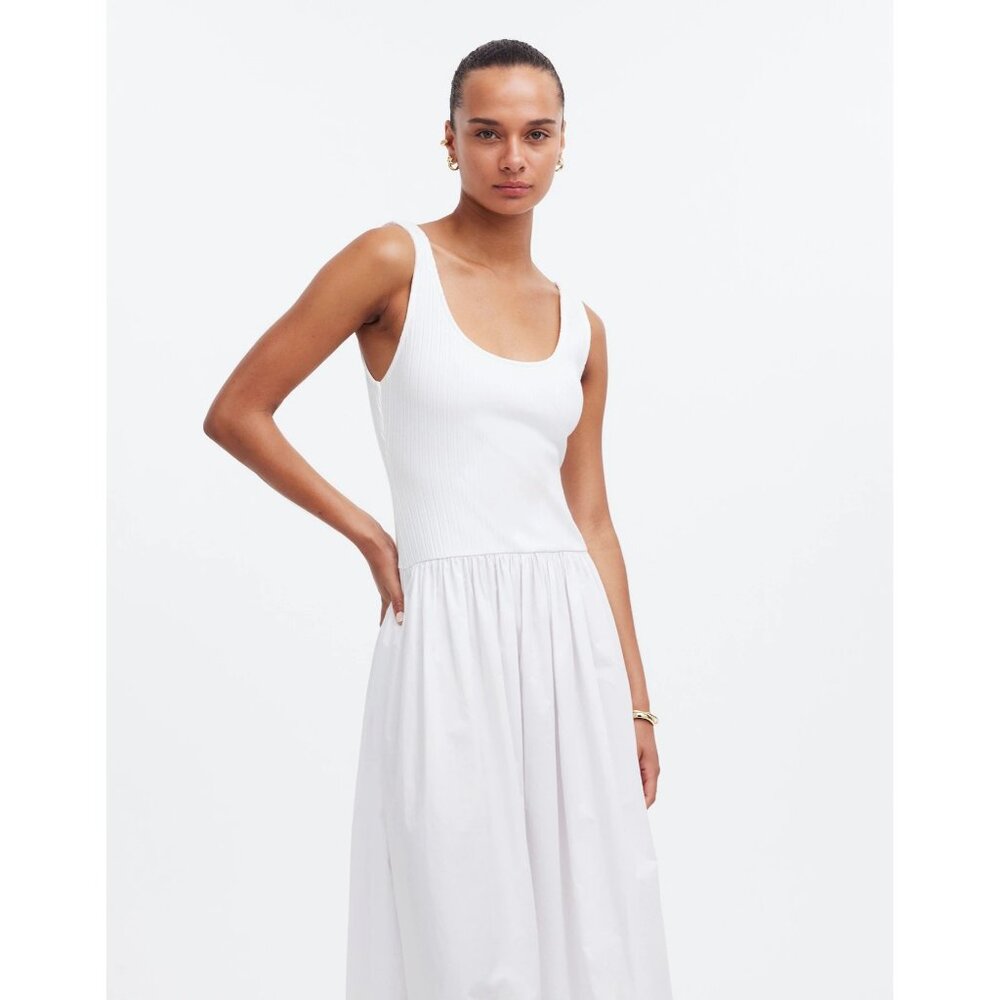 Madewell Drop-Waist Tank Midi Dress Women's Lighthouse White